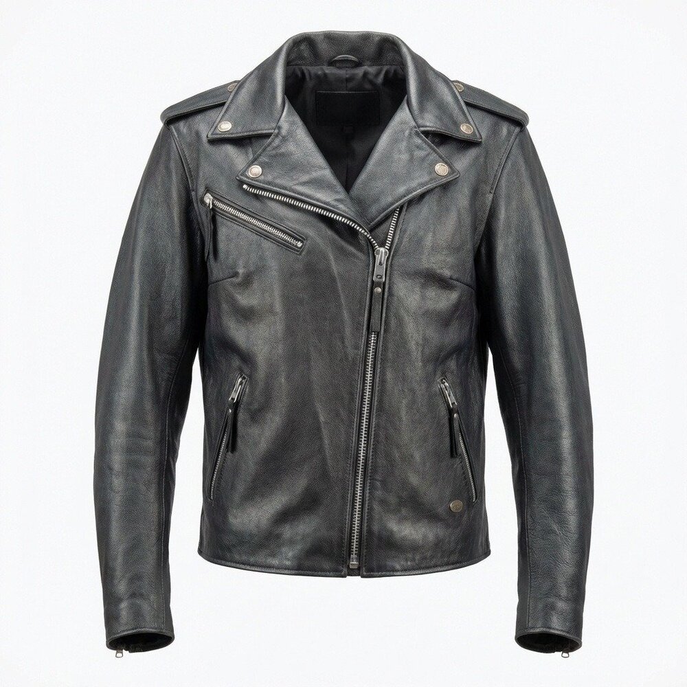 Harley-Davidson Unisex Genuine Leather Black Jacket Made In USA Full Zip Closure